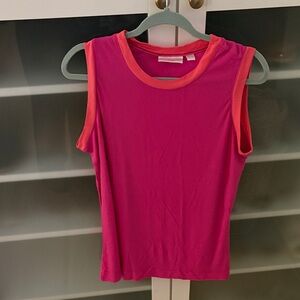 NEW Belle by Kim Gravel Pink Tank Top with Orange Accents